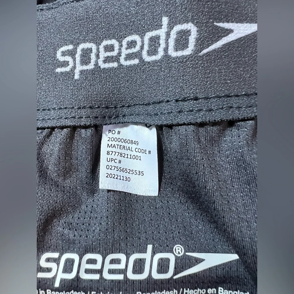 Speedo Tech Volley black Swim Trunks men’s XL 36-38 4-Way Stretch Comfort‎ Liner